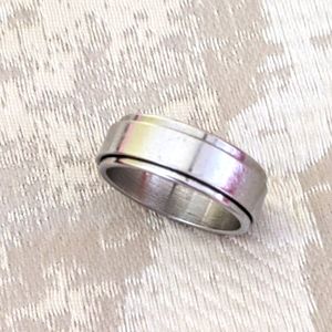 STEEL SPINNER MENS WEDDING BAND